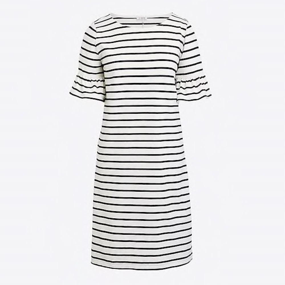 J Crew Factory Navy/White bell sleeve dress